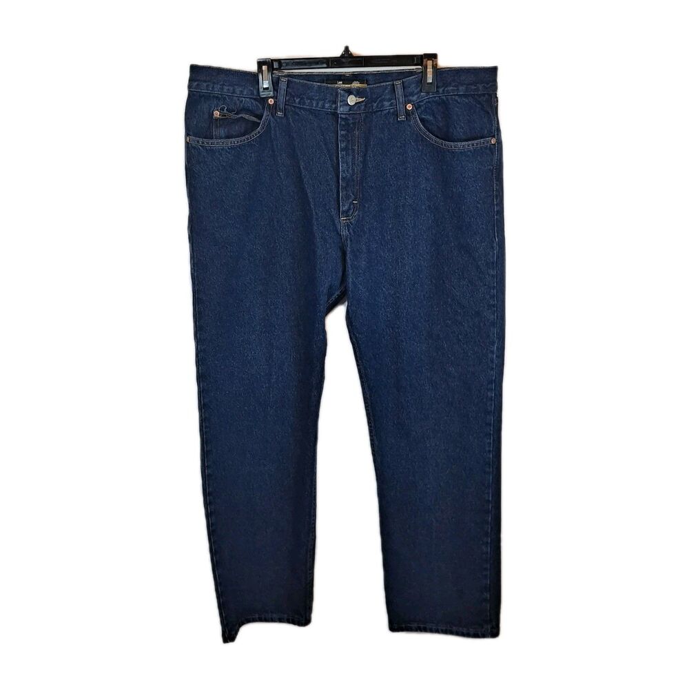 Lee Men's Regular Fit Straight Leg Jeans Size 42 X 32 Blue 100% Cotton